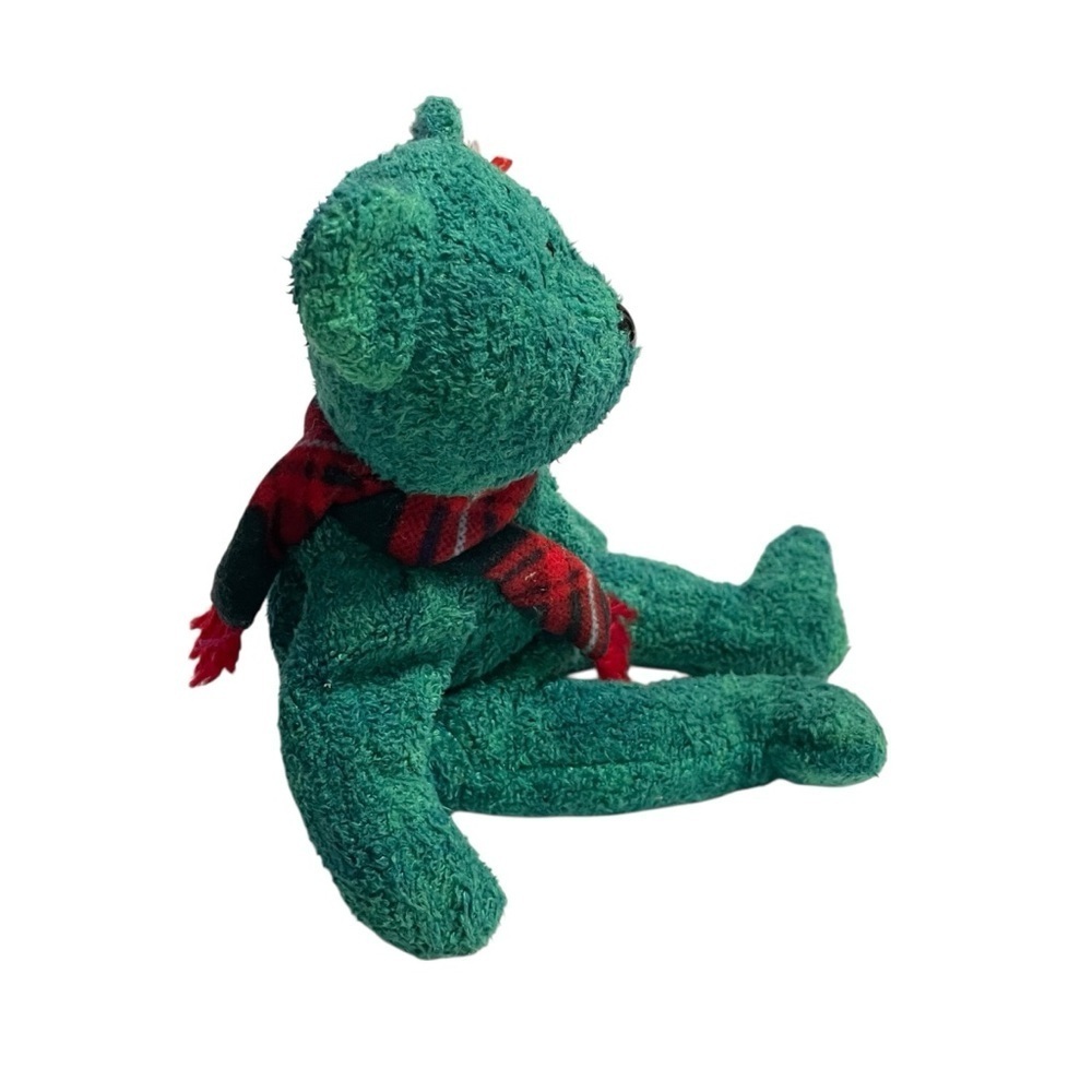 Rare Ty Beanie Baby “The Grinch” Inspired Green Christmas Bear with Red Scarf - Picture 4 of 12